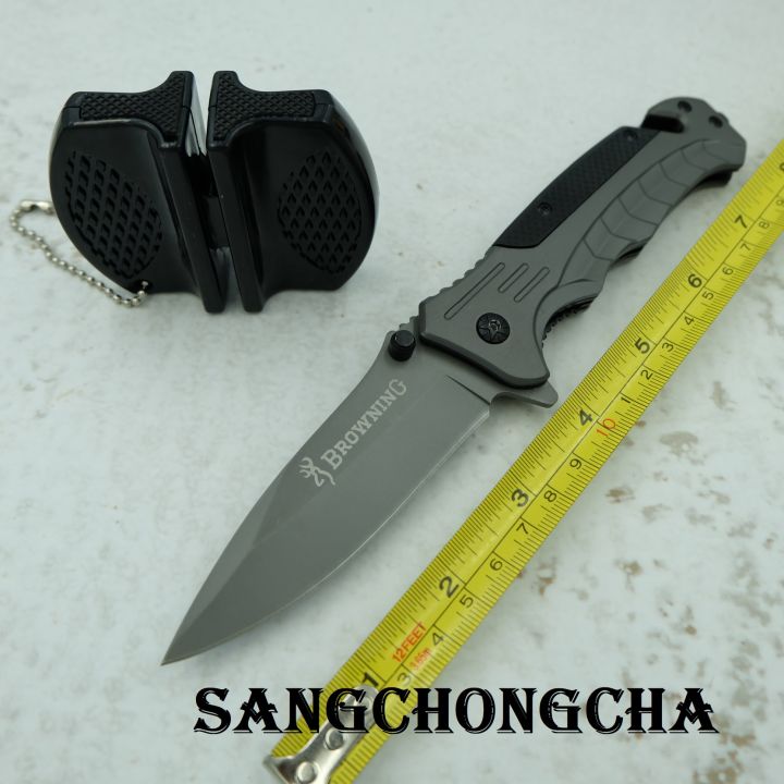 sangchongcha-nb019-ac001-มีดพับ-มีดพกพา-มีดเดินป่า-มีดพก-มีดพับเดินป่า-มีดแคมป์ปิ้ง-อุปกรณ์เดินป่า-23ซม-440c-ที่ลับมีดแบบพกพา