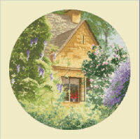 ชุดครอสติช Pinn HJC313 เฮริเทจ WISTERIA COTTAGE ขนาด 10”x10”