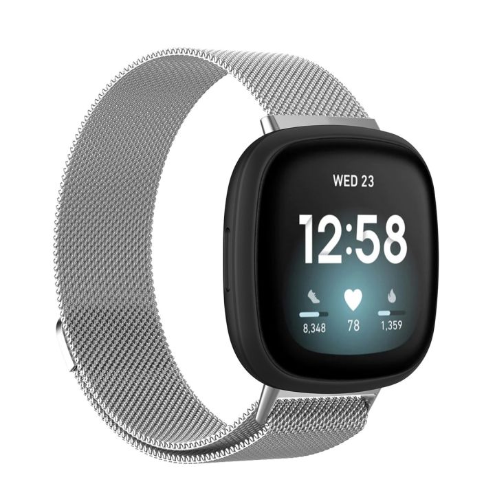 สำหรับ-fitbit-versa-3-fitbit-magnetic-milano-สายนาฬิกาข้อมือขนาด-รหัสเล็ก-สีเงิน-ขายเอง