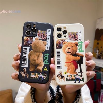 เคสซิลโคน TPU For IPhone 13 Mini PRO MAX 12 Pro Max Mini 11 PRO MAX 6 7 6S 8 Plus X XR XSMAX Se 2020 6SPlus 7Plus 6Plus 8Plus XS Cute Teddy Bear Silicone Anti-fall Phone Case