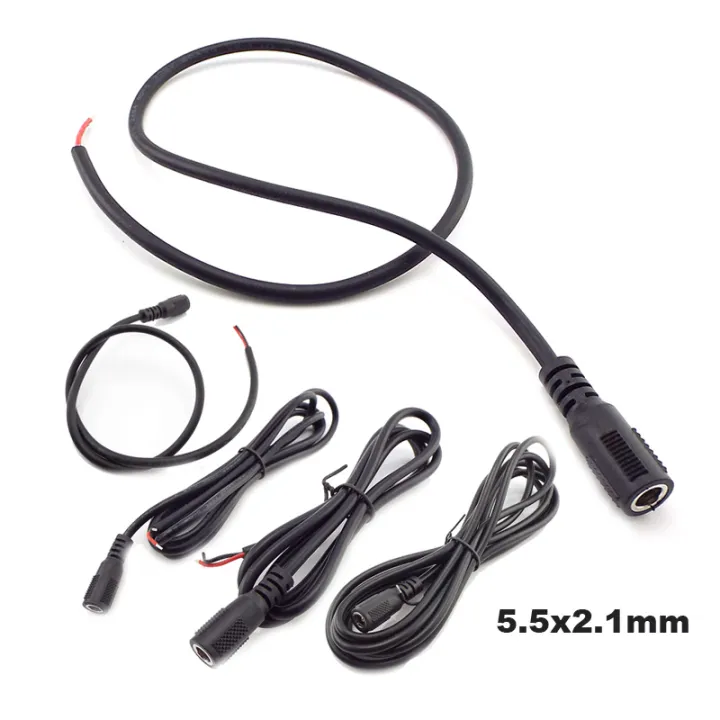 5.5x2.1mm 12V 5A DC Female Plug Power Supply Cable DIY Extension 20 AWG