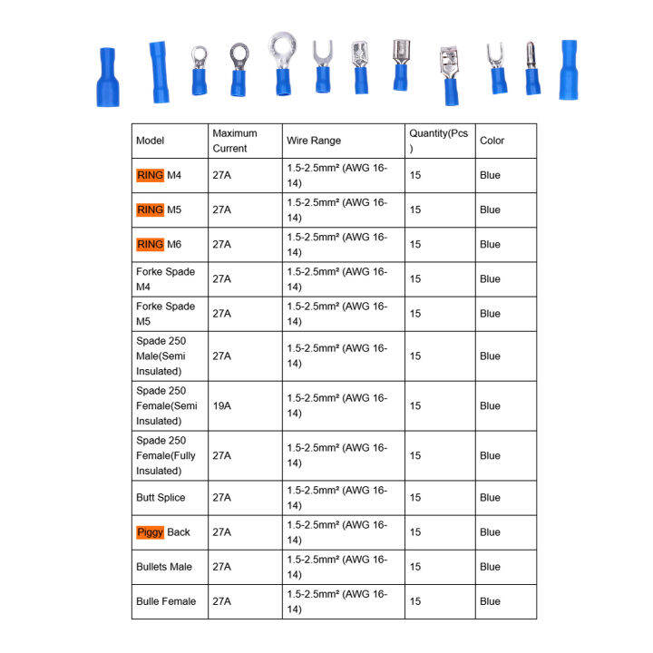 540-ชิ้น-เซ็ตผสมขั้วต่อ-crimp-ทองแดง-pvc-ถอดสายไฟฟ้าตัวเชื่อมต่อสำหรับคอมพิวเตอร์