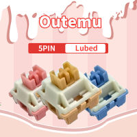 Outemu Switches Lubed Mechanical Keyboard Switch 5Pin Silent Tactile Linear Cream สีฟ้าสีชมพูสีเหลือง Custom Gaming RGB MX Switches