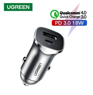 Ugreen Quick Charge 4.0 3.0 QC USB Car Charger for Xiaomi QC4.0 QC3.0 18W Type C PD Car Charging for iPhone 11 X Xs 8 PD Charger