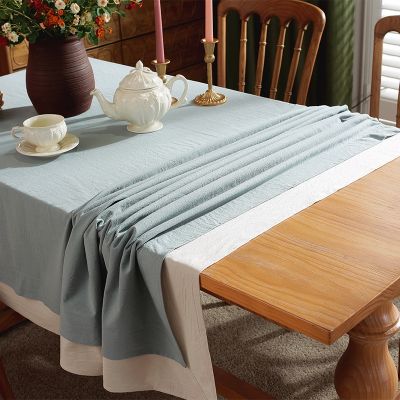Battilo Luxury Tablecloth Solid Color Table Cloth Rectangle Table Cover Coffee Tables Patchwor Two Layer Decora For Dining Table