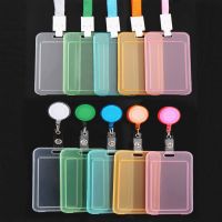 hot！【DT】✸✸  1PCS Transparent Card Cover Men Student Bus Retractable Pull Badge Holder Business Credit Cards Bank ID Clip