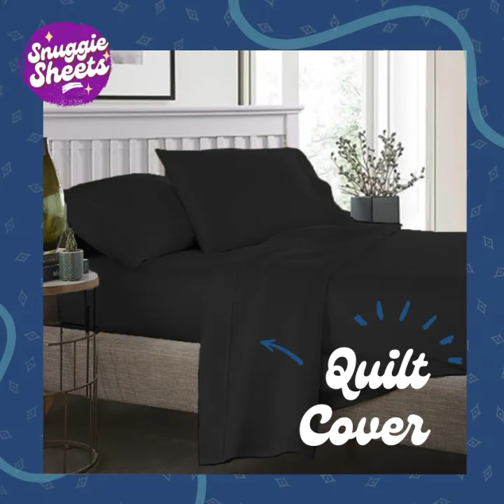 Snuggie Sheets PH Black Duvet Cover Premium Plain Quilt Cover Zipper