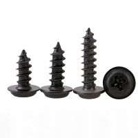 M3 M4 Phillips Screws Round Head With Cushion Self-tapping Black Carbon Steel