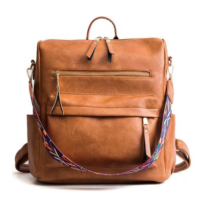 【jw】▨☄  Large capacity Leather Rucksack Womens Knapsack Backpacks Shoulder School Mochila Back Pack
