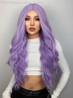 Purple Body Wave Synthetic Wigs For Women Long Ombre Cosplay Party Colorful Wig Natural Hair Heat Resistant Pelucas De Mujer [ Hot sell ] Decoration Center