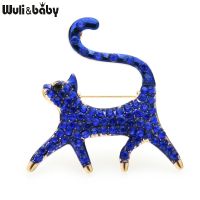 [HOT] Wuli amp;baby Full Rhinstone Cat Brooches For Women Metal 2-color Lovely Cat Animal Party Casual Brooch Pins Gifts