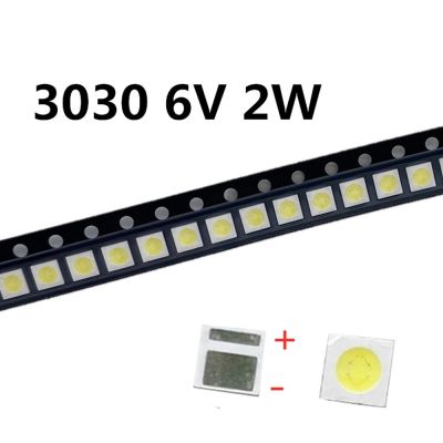 50Pcs TCL LED Backlight High Power 2W 3030 6V Current 200-250MA Color Temperature 15000-20000kl White TV Application Electrical Circuitry Parts