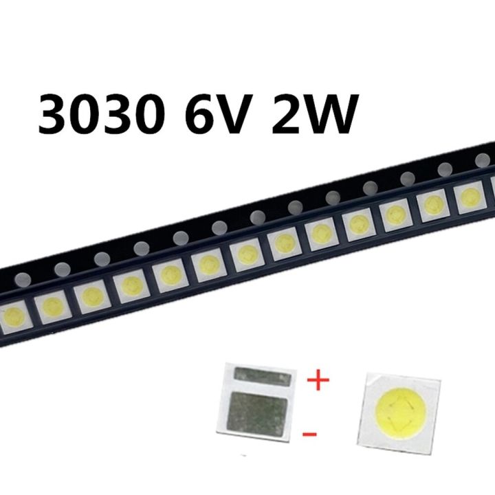50pcs-tcl-led-backlight-high-power-2w-3030-6v-current-200-250ma-color-temperature-15000-20000kl-white-tv-application-electrical-circuitry-parts