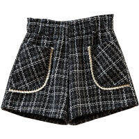 Girls woolen shorts, small fragrance spring and autumn Korean style all-match casual high waist P5461