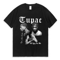 【Hot】 vintage tshirt Rapper Tupac 2pac Tops Hip Hop Streetwear Oversized Short Sleeves Tee Shirt 2023 Summer Fashion T-shirt Men Women Cotton T Shirt แฟชั่นแขนสั้นผ้าฝ้าย