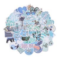 50PCS Cartoon Blue Style Girl Stickers For Laptop Moto Skateboard Luggage Refrigerator Notebook Laptop Toy Sticker Stickers Labels