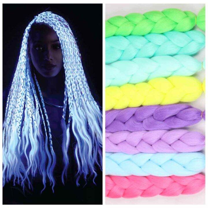 luxury-braiding-24inch-100g-glowing-synthetic-jumbo-braids-shining-hair-the-darkness-soft-braiding-extensions