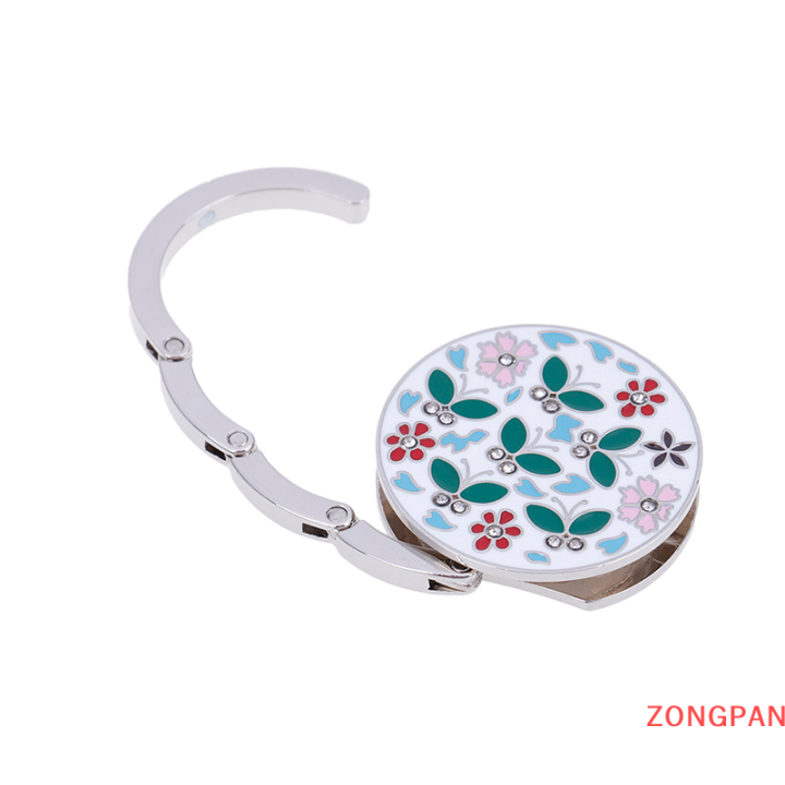 zongpan-กระเป๋าถือกระเป๋าพับได้-กระเป๋าโท้ทที่แขวนกระเป๋ากระเป๋าโลหะรูปทรงดอกไม้ที่ใส่ที่แขวนกระเป๋ากับโต๊ะ