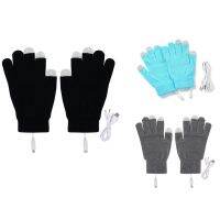 1 Pair Winter Practical Heated Riding Gloves USB Charging Warm Hand Gloves Outdoor Windproof Mitten