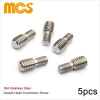 5pcs Reducer Screw Stainless Steel Double Head Conversion Screw Change External Male Thread Adapter Reducing Bolt M3 M4 M5 M6 M8 Nails Screws Fastener