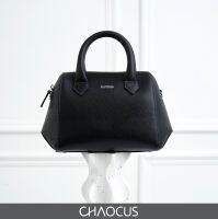 CHAOCUS /LOOKZ กระเป๋าหนังแท้สตรี สไตล์โมเดิร์น กระเป๋าถือ สะพายข้าง สีดำ Modern Fashion Leather Handbag/Crossbody