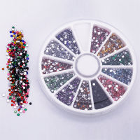 AWEI1 12สี500 Pcs 2.0มม.กลิตเตอร์แต่งเล็บRhinestonesอัญมณีกลมล้อเล็บงานศิลปะสำหรับตกแต่ง