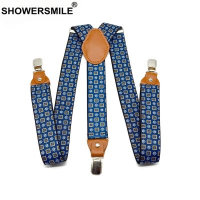 【JH】 Suspenders Men Pants Adjustable Belts Leather 3 Y Brace Print Male Suspender 120cmx3.5cm