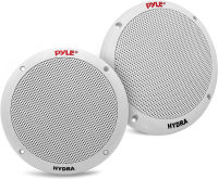 Pyle 6.5 Inch Dual Marine Speakers - 2 Way Waterproof and Weather Resistant Outdoor Stereo Sound System with 400 Watt Power, Polypropylene Cone and Butyl Rubber Surround - 1 Pair - PLMR605W(White) Speakers Standard Packaging