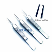 3Pcs Stainless Steel Tweezers 12.5 Cm Surgical Forceps Dental Insturment With 0.6Mm Teeth