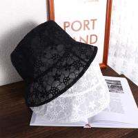 HOT★Summer Hat Hollow Lace Flower Bucket Hat Sun Protection Pure Color Caps For Women Girl Thin Foldable Female Hats