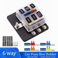 【YF】 6 Ways Blade Fuse Holder Car Box With LED Indicator Light 12V 32V Screw Binding Post For Auto Marine