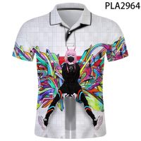 2023 New 3D Funny Psychedelic Print Kids Polo Shirts Abstract Anime Graffiti Tee Shirt Men Summer Fashion Size：s-6xl Summer Popular