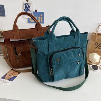 【jw】☬◆  Hylhexyr Corduroy Shoulder Tote Color Handbag Fashion Canvas Messenger Crossbody