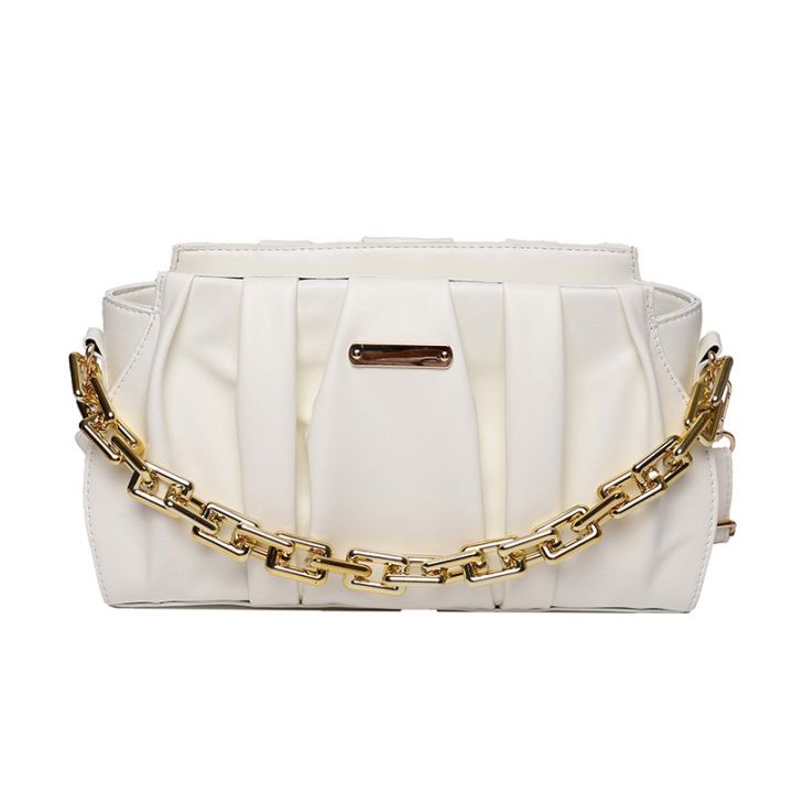 cod-2022-pure-pleated-chain-personality-new-simple-womens-bag-shoulder-messenger-buckle