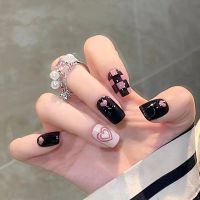 Ins Fresh Lovely Fashion Fake Nails Nail Art YK2 Girls Finished Nail Patch Korean Style Short Fake Nails Wearable Nails Stickers