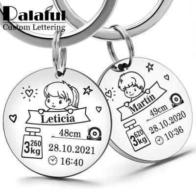 Special Custom Keychain For Baby Newborn Commemorate Personalized New Mom Dad Popular Accessories Surprise Gift Keyring P026_D Key Chains