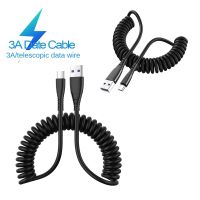 USB-C Type C Cable Coiled Spring Spiral Type-C Male Extension Cord Data Sync Charger Wire Charging Cable