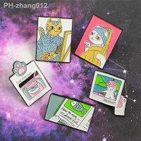 Cute Cats Enamel Pins Art Van GoghGirl with a Pearl Earring Oil Painting SOUVENIR Photo Brooch Animal Bag Lapel Jewelry Gift