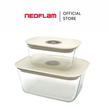 neoflam fika clik glass food storage containers set (set of 3)