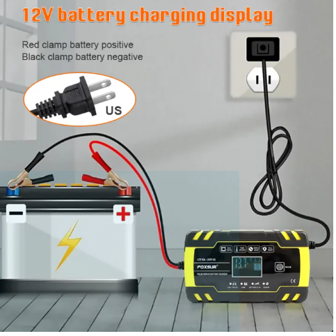 Heavy Duty Car Battery Charger 12v 24v Full Autoamtic Motorcycle ...