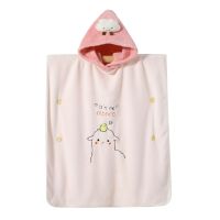 ❀ Cartoon Hooded Bath Towel Poncho for Kids Soft Baby Towel Wrap Absorbent Toddler Bathrobe Towel Hooded Blanket Newborn