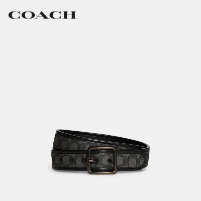 COACH เข็มขัดผู้ชายรุ่น Harness Buckle Cut-To-Size Reversible Belt, 38Mm สีเทา CA236 D0Q  42