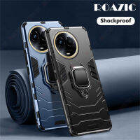 ROAZIC เคสที่ยึดโทรศัพท์ในรถดูดเหล็กหมุนสำหรับ Realme 11X 11 5G เคสป้องกันการตกเคสโทรศัพท์ PC แบบแข็ง360