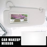 ☫♣№ X Autohaux Portable Car Makeup Mirror Adhesive Car Sun Visor Mirror Makeup Vanity Rearview Mirror 10.8cm 14.8cm Stainless Steel