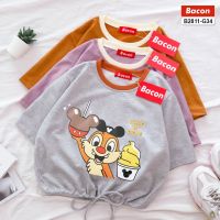 B2811 เสื้อครอปฟรีไซส์-ลาย Chip dale