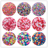 100glot Polymer Hot Clay Sprinkles Colorful Heart Five Star Snowflakes Bow Candy for Crafts Making, DIY