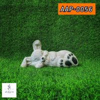 AAP-0056 กระต่ายน้อยนอนหลับ ปูนปั้น ปูนเปลือย ตุ๊กตาโรมัน ตุ๊กตาปูนปั้น ของแต่งบ้าน ของแต่งสวน AllAboutPot