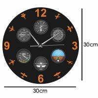 (ร้อน) เครื่องมือเครื่องบิน Wall Art นาฬิกา Modrn ออกแบบเที่ยวบินเครื่องมือ Aircrafts Wall Clock Home Bar Decor Aviator Pilot ของขวัญ