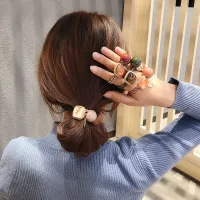 lovemango Hair Ring Women Knot Hair Rope Hair Accessories Hair Bandrubber band amber restore ancient way Giftsแถบคลื่นความถี่ อำพัน ย้อนยุค