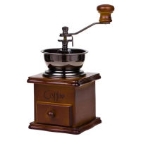 เครื่องบดเมล็ดกาแฟ เครื่องบดกาแฟ Coffee Grinder แบบมือหมุน สแตนเลส (กล่องไม้คลาสสิค) -Coffee